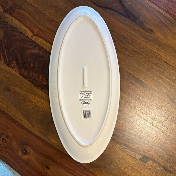 Lisa Audit Beach House Kitchen Lobster Tray Red White Ceramic 19" x 9" NEW! - Picture 4 of 4